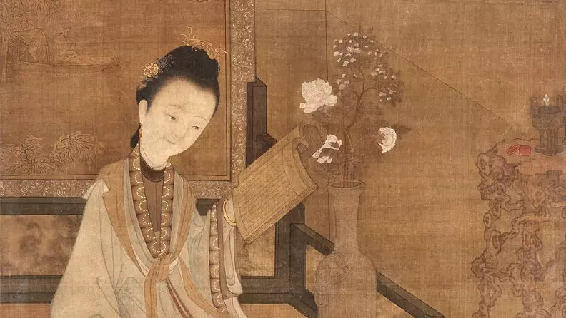Painting of woman reading